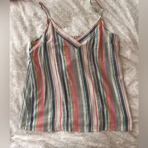 SHEIN Multicolor Vertical Stripe V-Neck Tank